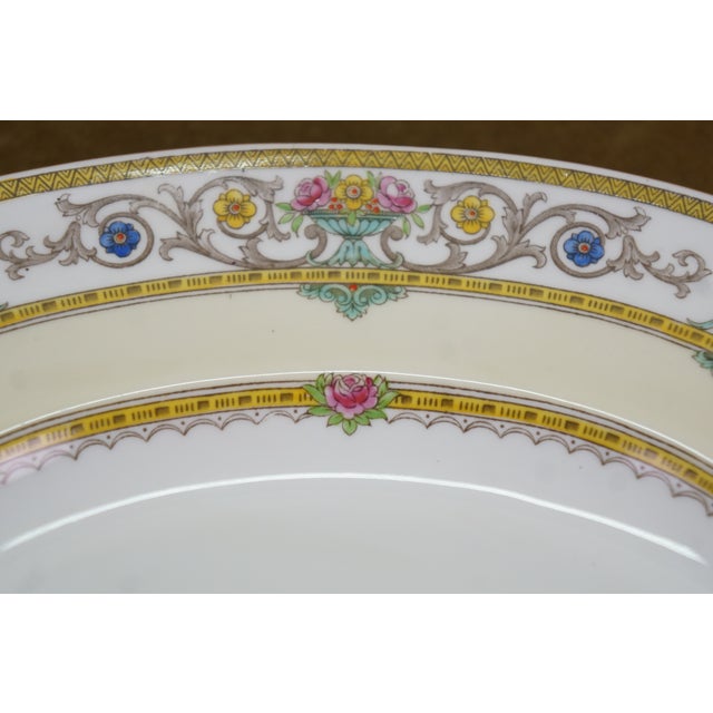 Mintons Art Pottery Studio Antique Mintons England Grasmere Floral Acanthus Oval Serving Platter 15" For Sale - Image 4 of 13