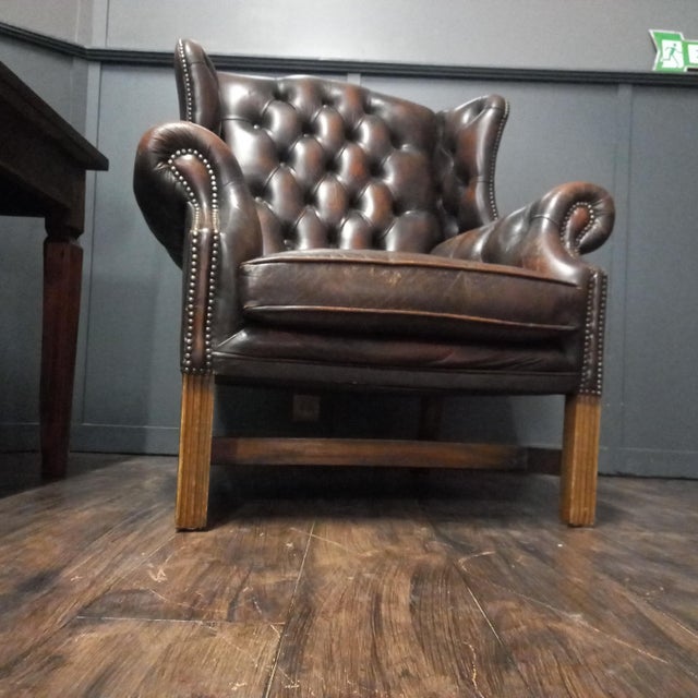 Vintage Chesterfield Wingback Club Chair, 1970s For Sale - Image 16 of 17
