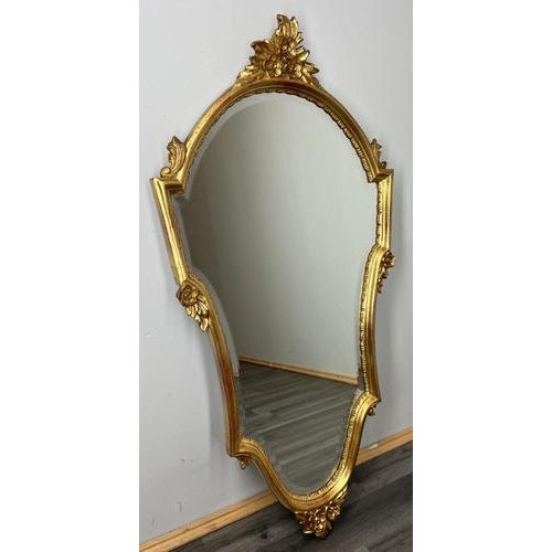 Gold Vintage French Ornate Wall Mirror with Gold Finish For Sale - Image 8 of 8