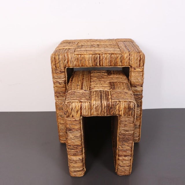 Contemporary Abaya Abaca Nesting Table - Set of 2 For Sale - Image 3 of 9