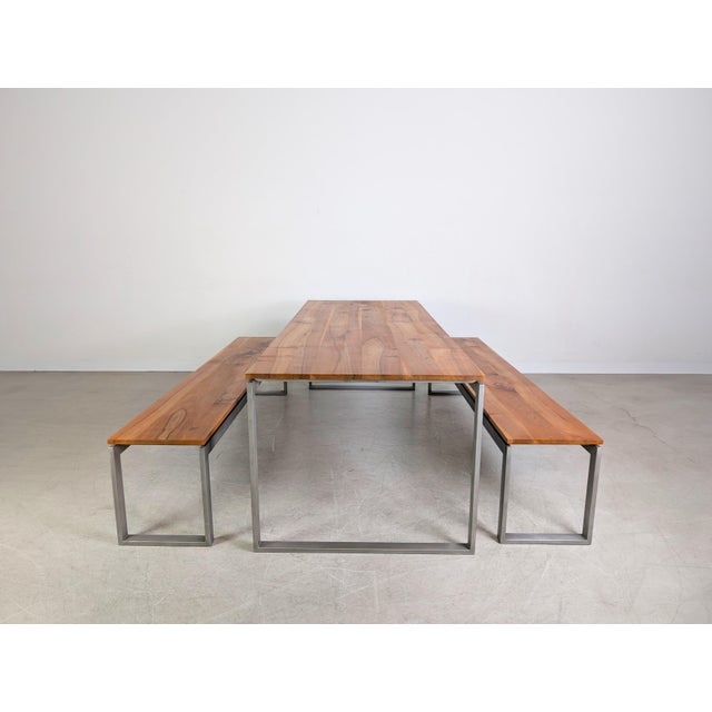 We offer a beautiful dining set consisting of a dining table and two benches. The furniture is characterized by its...