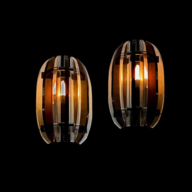 Vintage Wall Lights in Acrylic, 1980s, Set of 2 For Sale - Image 11 of 18