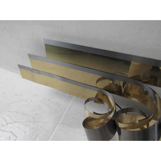 Mid-Century Modern 1980s Mid-Century Curtis Jere Metal Ribbon Wall Art For Sale - Image 3 of 12