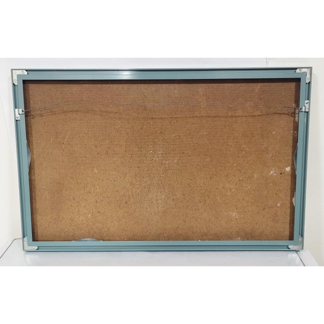 Blue Vintage 20th C Framed Chicago Cityscape Impressionistic Oil Painting by Sheridan For Sale - Image 8 of 10