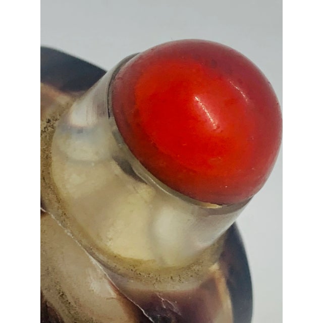 Early 20th Century Antique Chinese Carved Overlay Peking Glass Snuff Bottle For Sale - Image 9 of 11