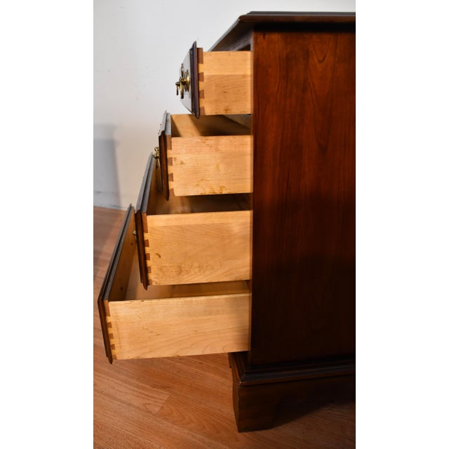 1960s Pair Harden English Traditional Cherry Wood Chest of Drawers / Commodes For Sale - Image 11 of 16