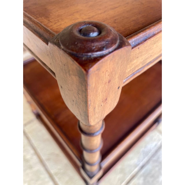 Brown Three-Tiered Walnut Turned Wood Side Table, 1930s For Sale - Image 8 of 16