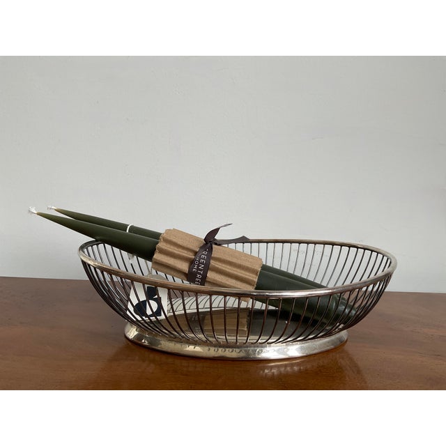 Gorham Vintage Mid Century Modern Silverplated Oval Wire Bread Basket by Gorham Yc743 For Sale - Image 4 of 9