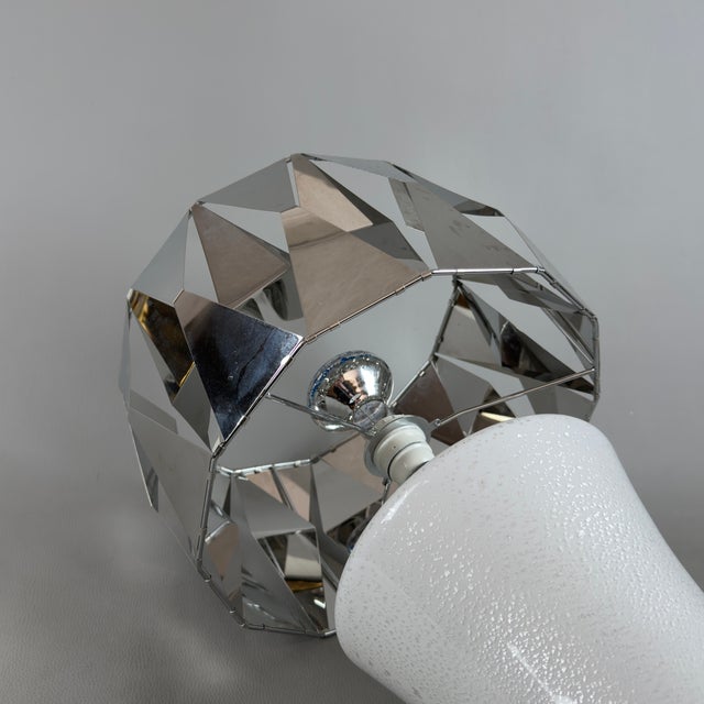 Murano Glass Table Lamp in Chrome, 1970 For Sale - Image 9 of 18
