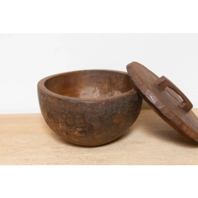 Vintage Carved Wood Naga Bowl For Sale In Los Angeles - Image 6 of 8