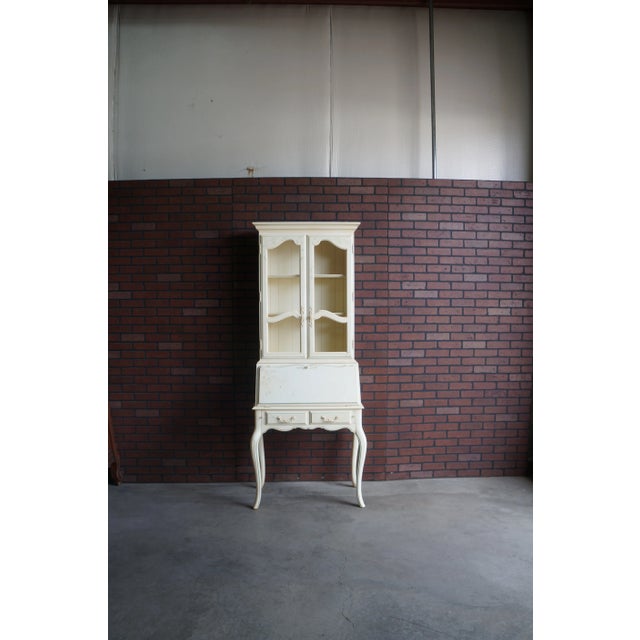 Ethan Allen Hand Painted Country French Secretary Desk For Sale - Image 13 of 13