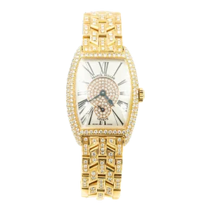 Franck Muller Ladies Cintree Curvex 18k Rose Gold Diamonds Wristwatch Ref. 1751