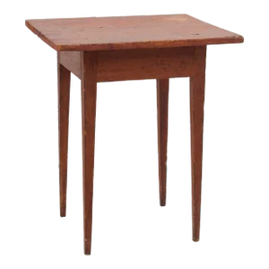 Antique Sheraton Tavern Table Primitive Rustic Distressed Red Paint Rectangle Top