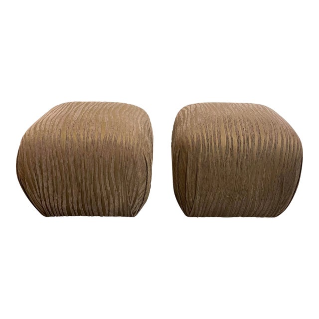 Sherrill Furniture Ottomans Poufs - a Pair For Sale