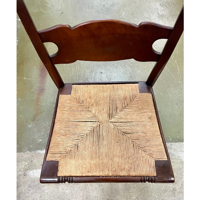 Early 20th Century Antique Hitchcock Chairs With Turtle Back and Rush Seats - A Pair For Sale - Image 13 of 13