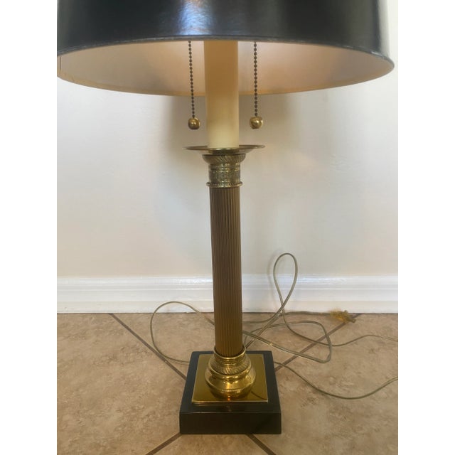 Traditional Vintage Art Deco Paul Hanson Brass Empire Style Table Lamp For Sale - Image 3 of 13