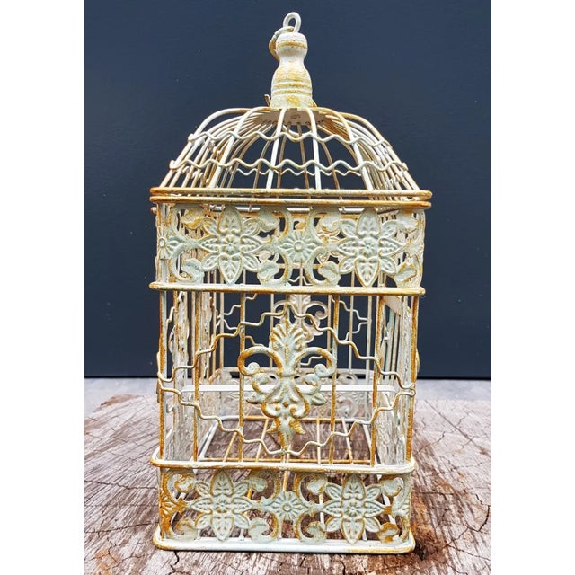 Small French Square Metal Bird Cage For Sale - Image 4 of 7