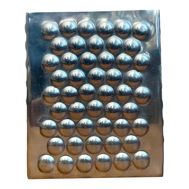Vintage Modernist Aluminum Vase For Sale