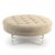 The Adalene Ottoman from Zentique is a large round tufted ottoman in tan linen on a clear acrylic base. The generous 40.5"...