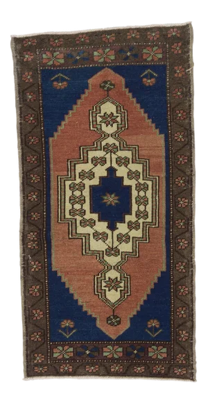 1960s Vintage Turkish Rug - 1′8″ × 3′4″