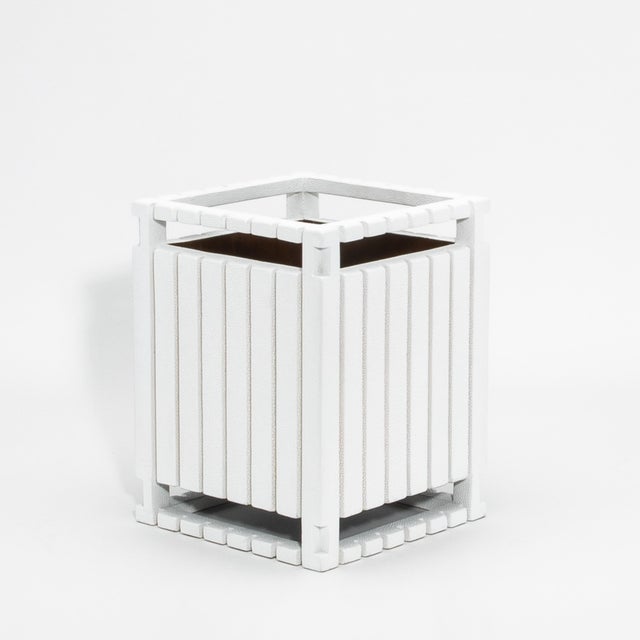 Modern Waste Bin in White Shagreen by R&y Augousti For Sale - Image 3 of 5