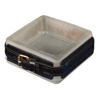 Hand-Stitched Leather Ashtray by Jacques Adnet, France 1950 For Sale