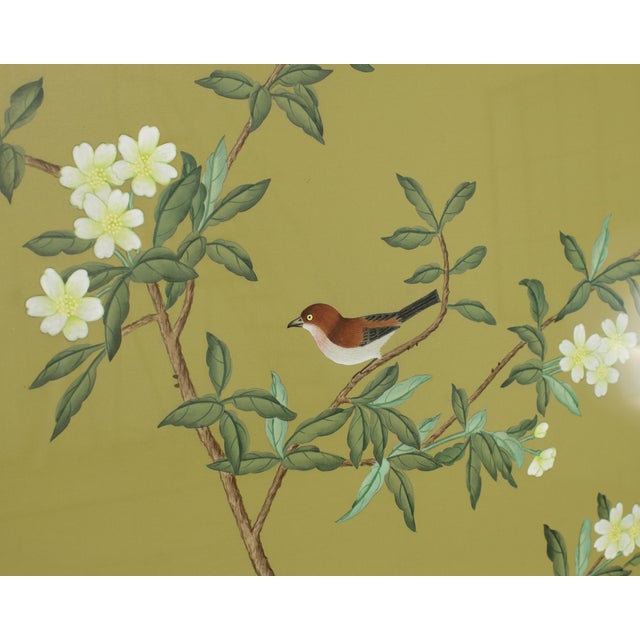 Pair of Chelsea House Edgedale Chinoiserie Painted Silk Panels For Sale - Image 11 of 18
