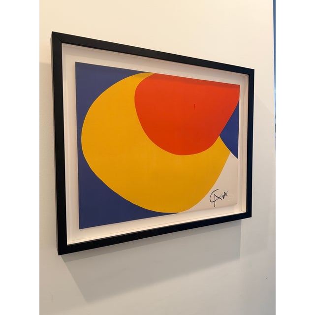 Mid-Century Modern Alexander Calder “Convection (Flying Colors for Braniff Airlines)” Signed Collectors Guild Lithograph, 1974 in Custom Shadowbox Frame For Sale - Image 3 of 5