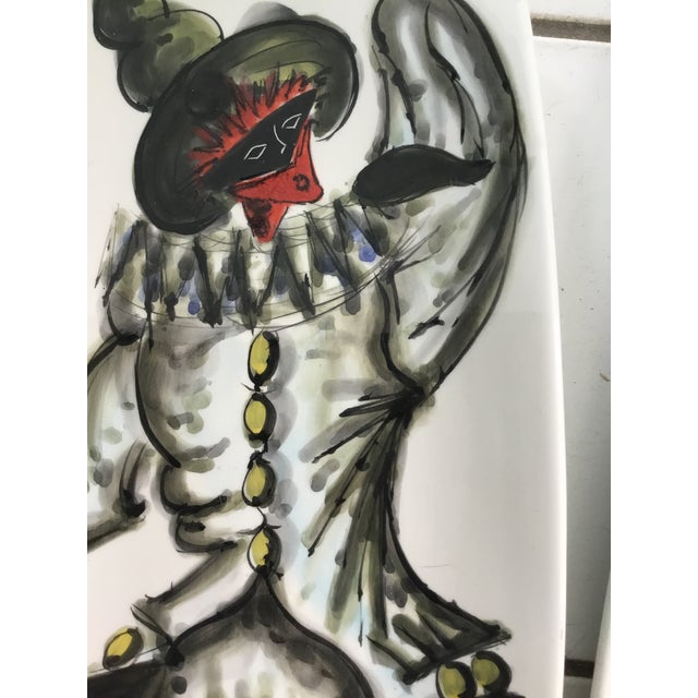 1960s Set of 3 1960s Italian Hand Painted Wall Plaques For Sale - Image 5 of 13