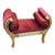 French Style Dark Red Small Bench With Gold Details For Sale