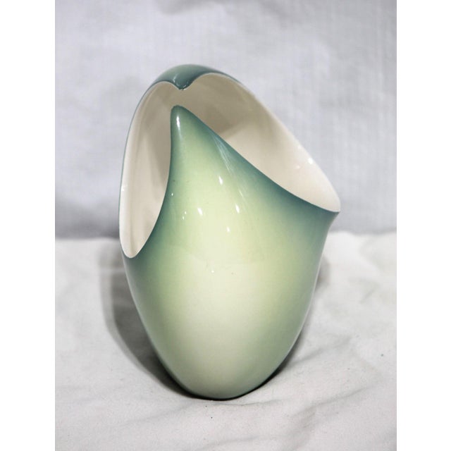 Mid-Century Modern Rare 1950s Torino, Italy Green Ottavio Galante (1894-1974) Ceramic Vase For Sale - Image 3 of 7