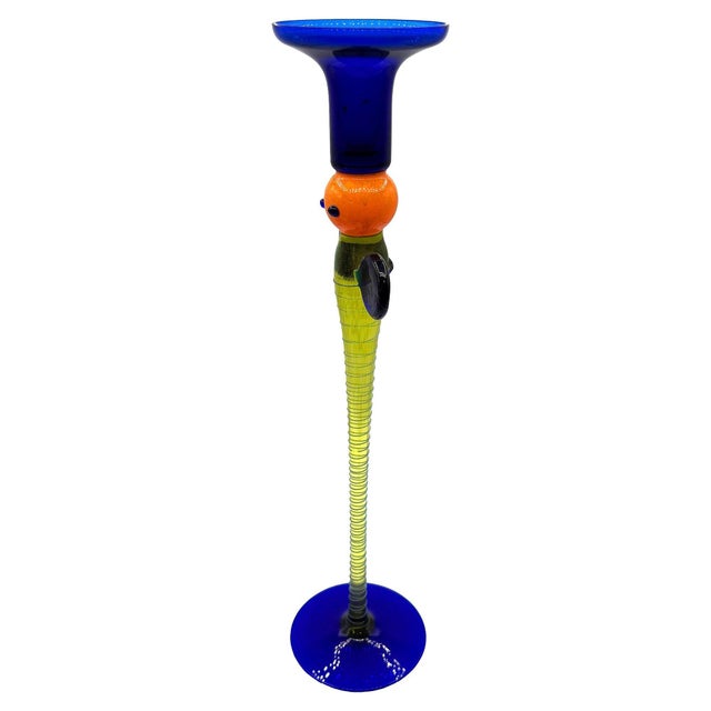 Czechoslovakian Bohemia Art Glass Butterfly Candlestick Holder by Jiri Sugajek For Sale - Image 4 of 7