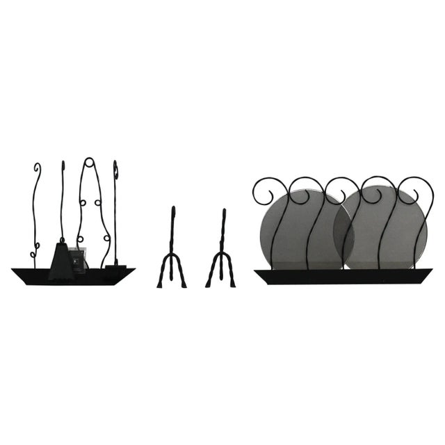 Black Lacquered Metal Fireplace Tools by Riccado Dalisi, 1980s, Set of 3 For Sale - Image 8 of 8