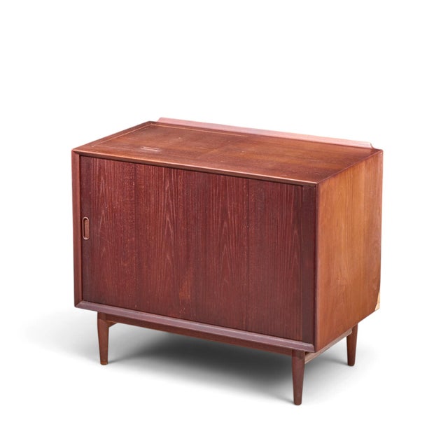 Arne Vodder for Sibast Mid Century Danish Teak Bar Record Cabinet Nightstand With Tambour Door For Sale - Image 9 of 9