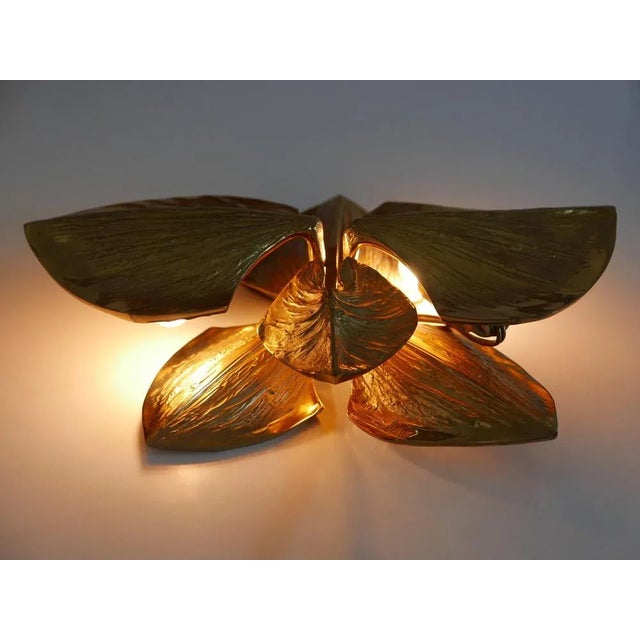 Gilt Bronze Sconce by Chrystiane Charles for Charles Et Fils, Paris, 1980s For Sale - Image 13 of 18