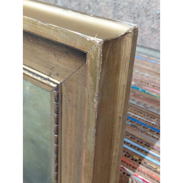 Wood Antique Framed Cattle Watering Oil on Canvas Painting For Sale - Image 7 of 11