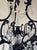 Original retail $4066, neoclassical Myran Allan Luxury Lighting Italian Sand-Cast Bronze and Czech Crystal Chandelier,...