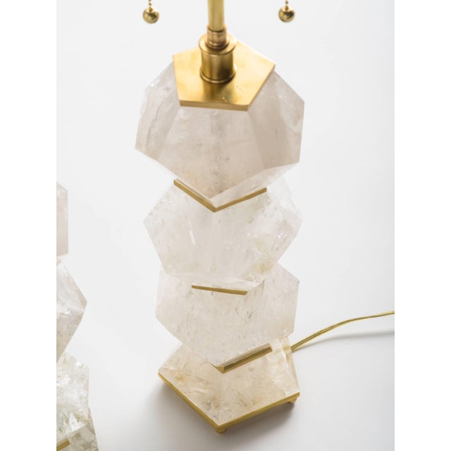 "Eon Collection" Classic Rock Crystal Quartz Lamps - A Pair For Sale - Image 9 of 9