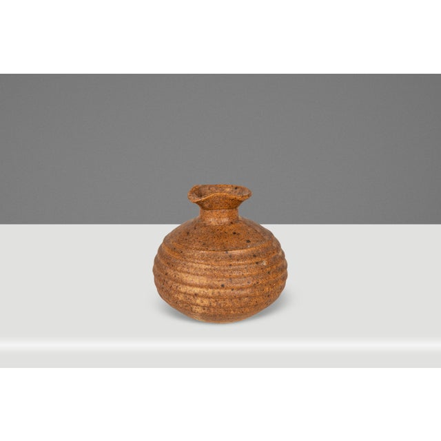 Set of Two (2) Miniature Vintage Ceramic Japanese Shigaraki Yaki Ikebana Flower Vases Vessels, Japan, C. 1960s For Sale In Orlando - Image 6 of 18
