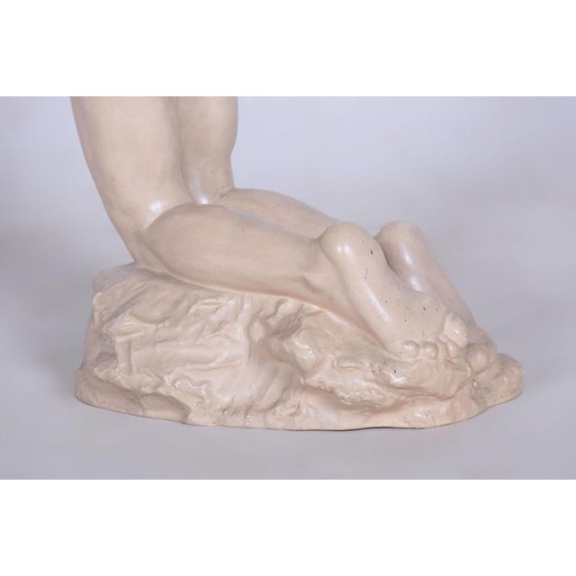 Art Deco Despair Statue in Ceramic, Czech, 1920s For Sale - Image 6 of 10
