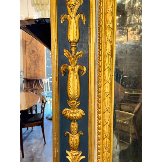 18th C. Italian Neoclassical Parcel Gilt Mirror For Sale - Image 4 of 7
