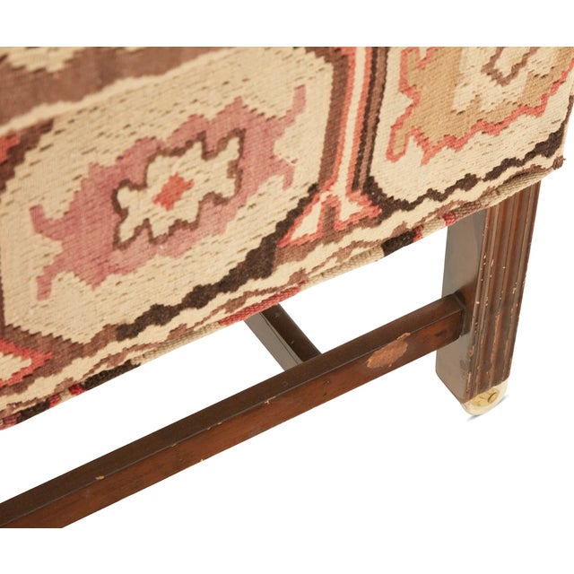 Antique Rug Wingback Chair For Sale - Image 4 of 5