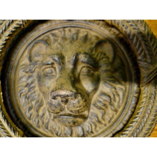 Large Gothic Lions Mask Iron Door Knocker, 1960 For Sale - Image 4 of 8