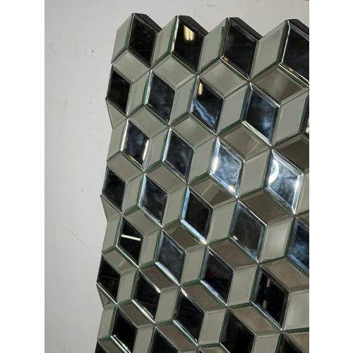 Large Geometric Faceted Mirror For Sale - Image 4 of 7
