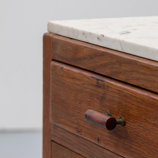 Brown Art Deco Dutch Marble Bedside Table, 1920s For Sale - Image 8 of 12