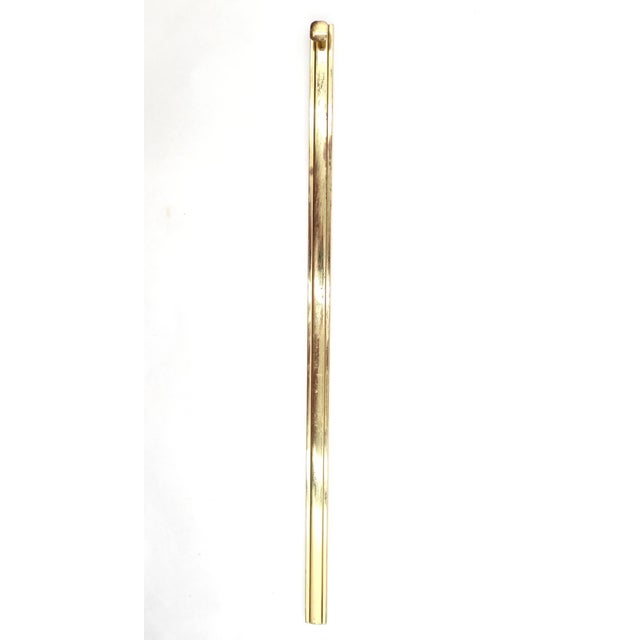Vintage 18 In. Polished Brass Surface Mount Door Bolt For Sale - Image 4 of 9