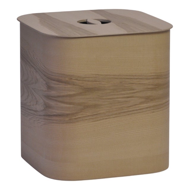 Square Wooden Container with Hard Lid by Villahomecollection For Sale