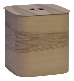 Square Wooden Container with Hard Lid by Villahomecollection