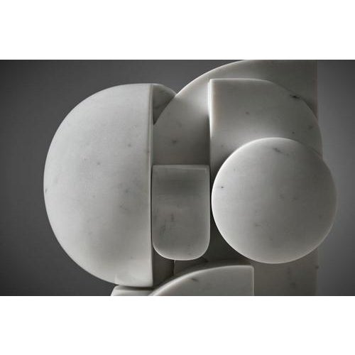 Abstract Interlocking Carrara Marble Sculpture by Andrea Cascella, Italy, 1987 For Sale - Image 6 of 14