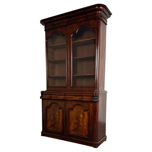 Antique English Mahogany Bookcase, 1800s For Sale - Image 3 of 15